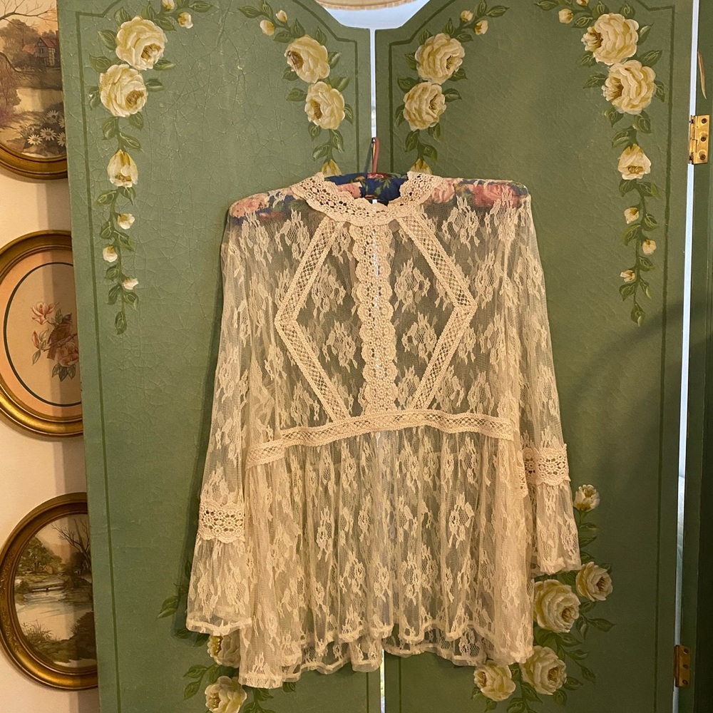 Lace Overlay Top